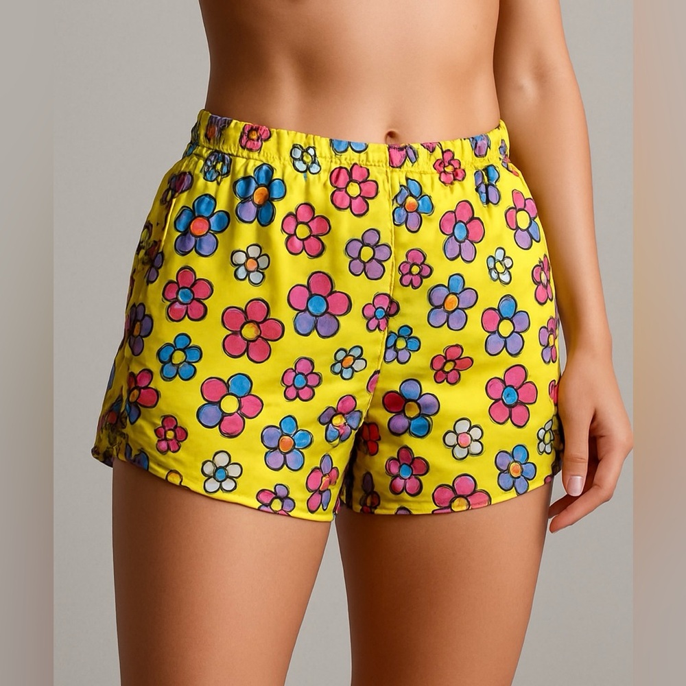 Britto Floral Yellow Women's‎ Shorts